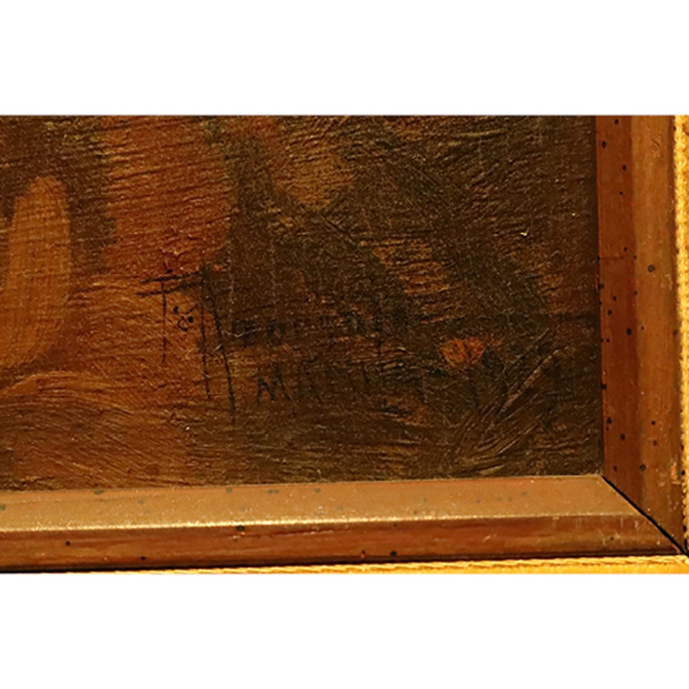 Artwork by Fernando Amorsolo, Dalagang Bukid (Woman with Banga), Made of oil on wood