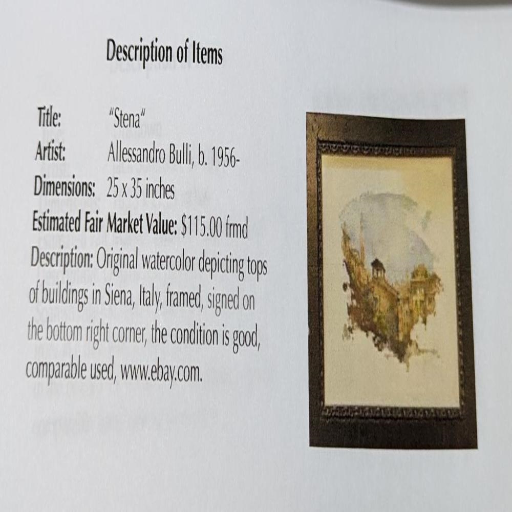 Artwork by Alessandro Bulli, Siena, Made of Watercolor