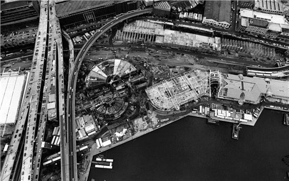 Peter Rae | Aerial view of Darling Harbour, Sydney (1987) | MutualArt