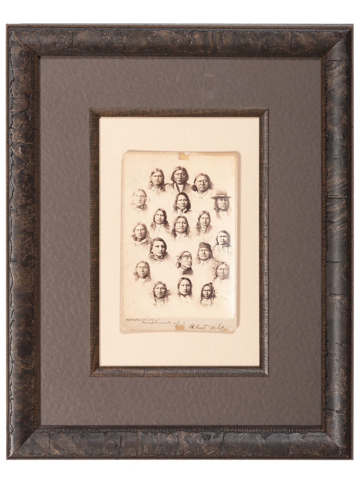 Cabinet card featuring chiefs who visited the Carlisle Indian School - John Nicholas Choate