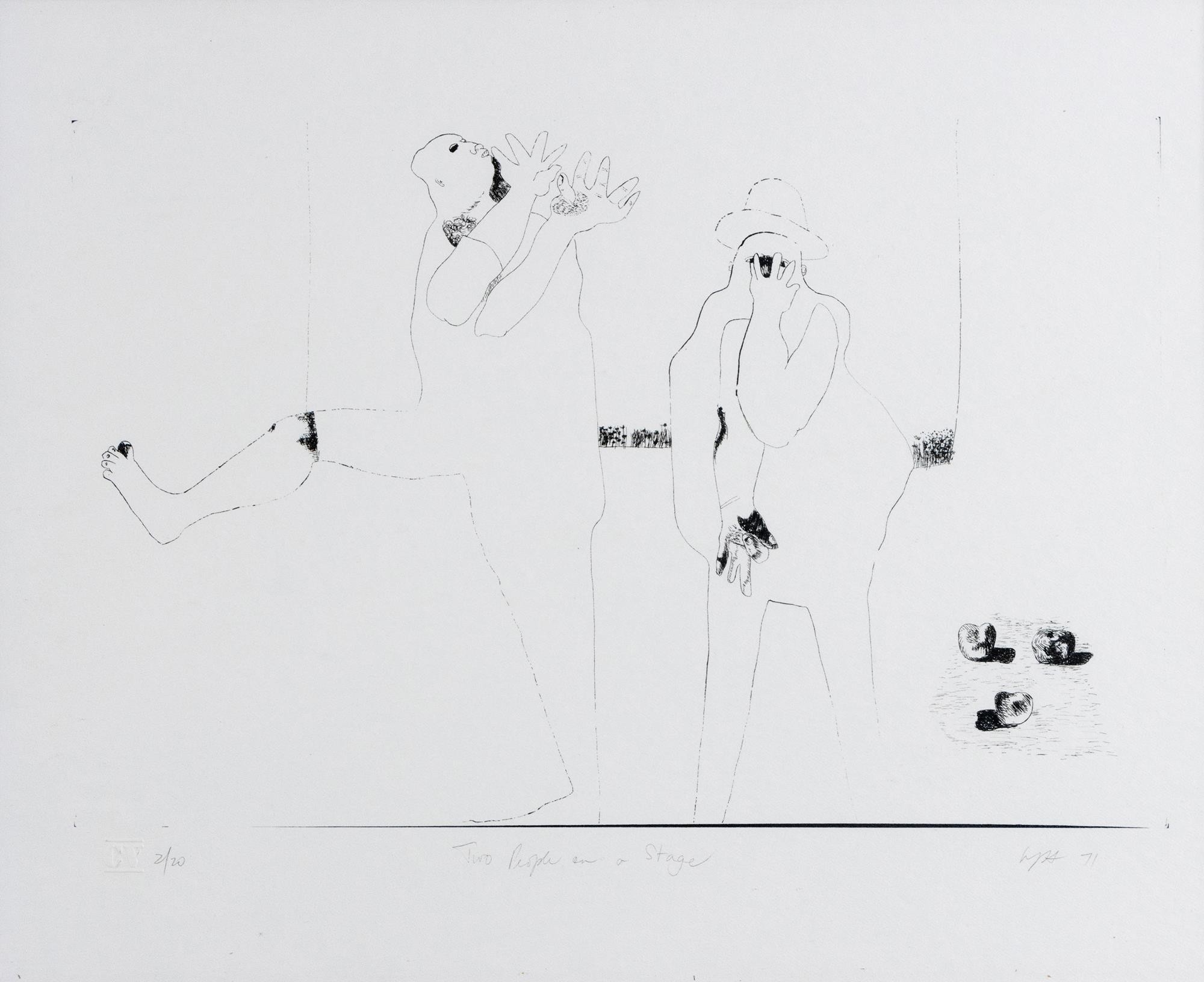 Robert Hodgins TWO PEOPLE ON A STAGE MutualArt