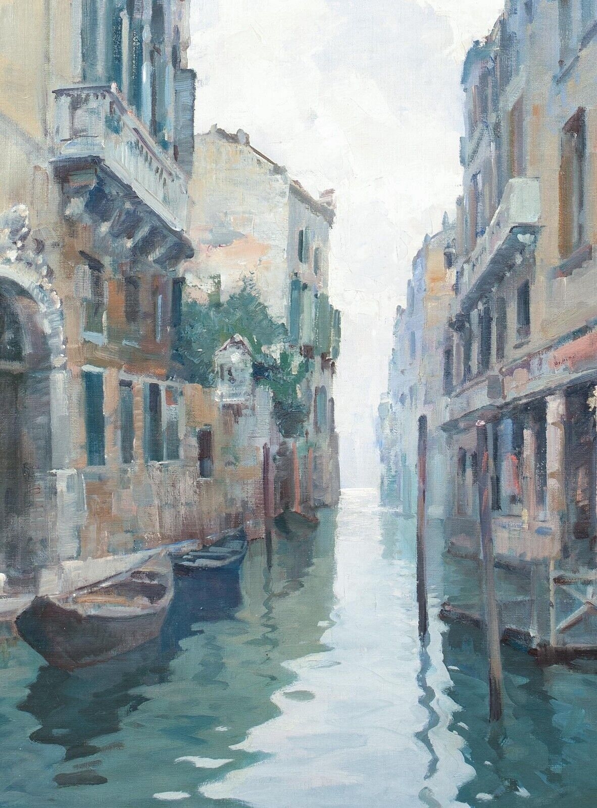 Artwork by Mario Maresca, VENETIAN BACKWATER CANAL, Made of oil painting on canvas