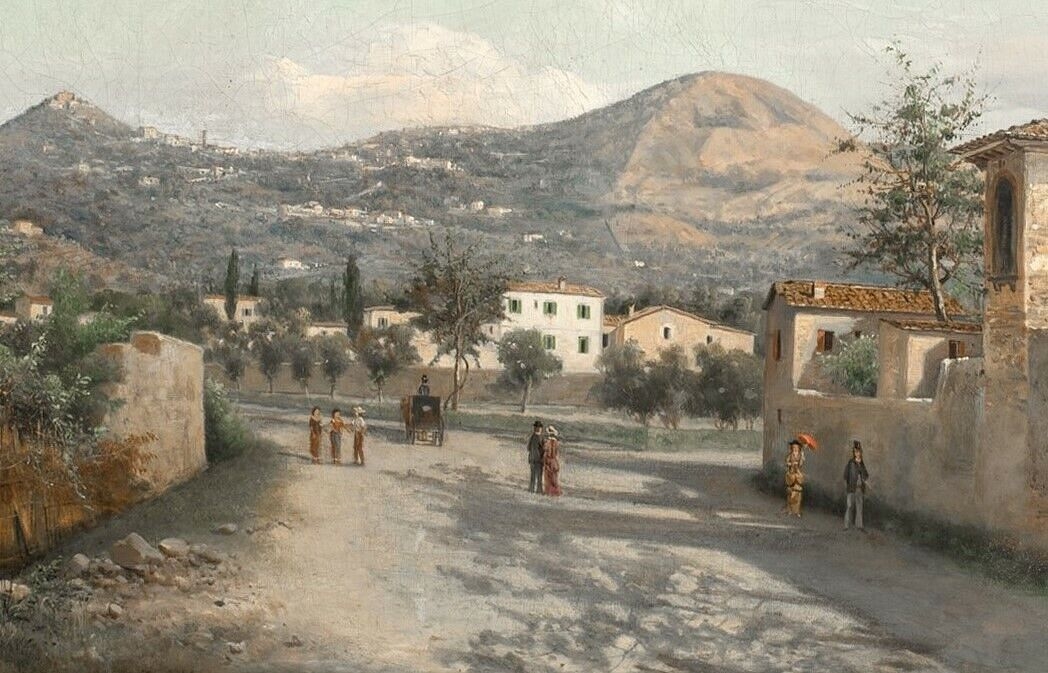 Artwork by Lusignano de Cuppis, VIEW OF SAN NICOLO, SARDINIA, Made of OIL PAINTING