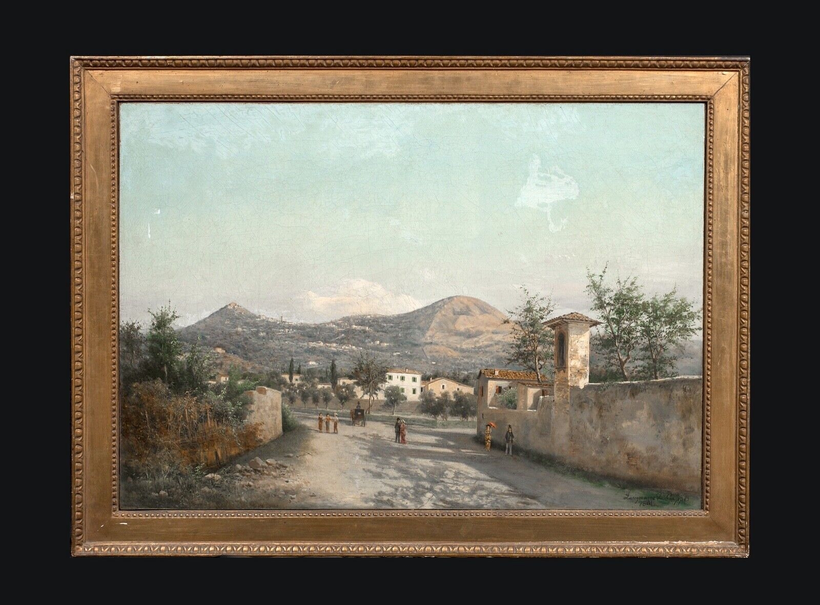 Artwork by Lusignano de Cuppis, VIEW OF SAN NICOLO, SARDINIA, Made of OIL PAINTING