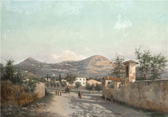 VIEW OF SAN NICOLO, SARDINIA by Lusignano de Cuppis, 19th century