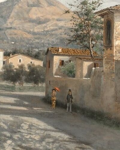 Artwork by Lusignano de Cuppis, VIEW OF SAN NICOLO, SARDINIA, Made of OIL PAINTING