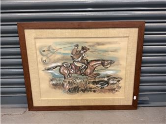 signed and dated 1965 to the base - Leandro Avestruces