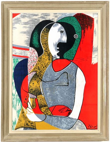 Pablo Picasso | seated woman on silk | MutualArt