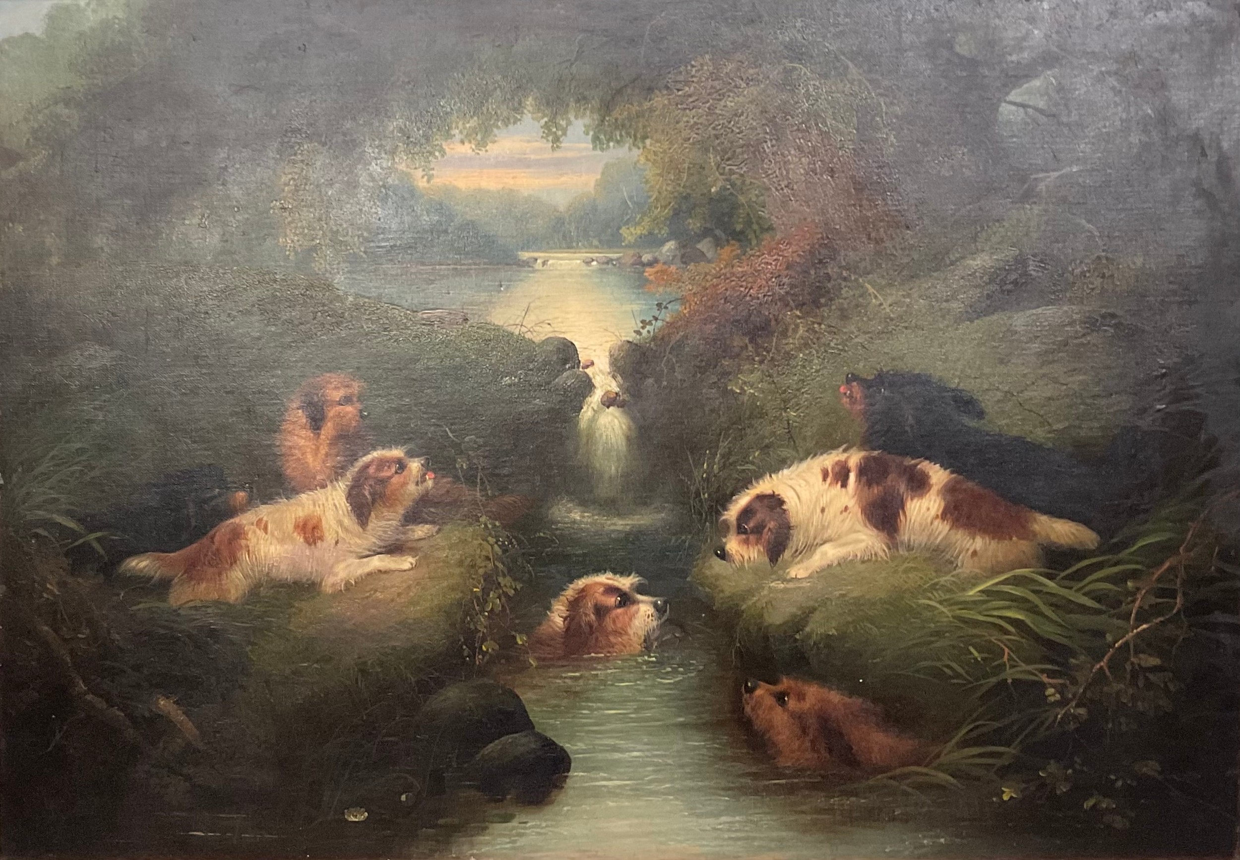 George Armfield | Terriers Ratting by a Stream | MutualArt