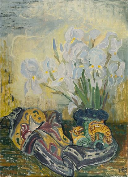 White iris with a cloth by Otto Dix, 1947