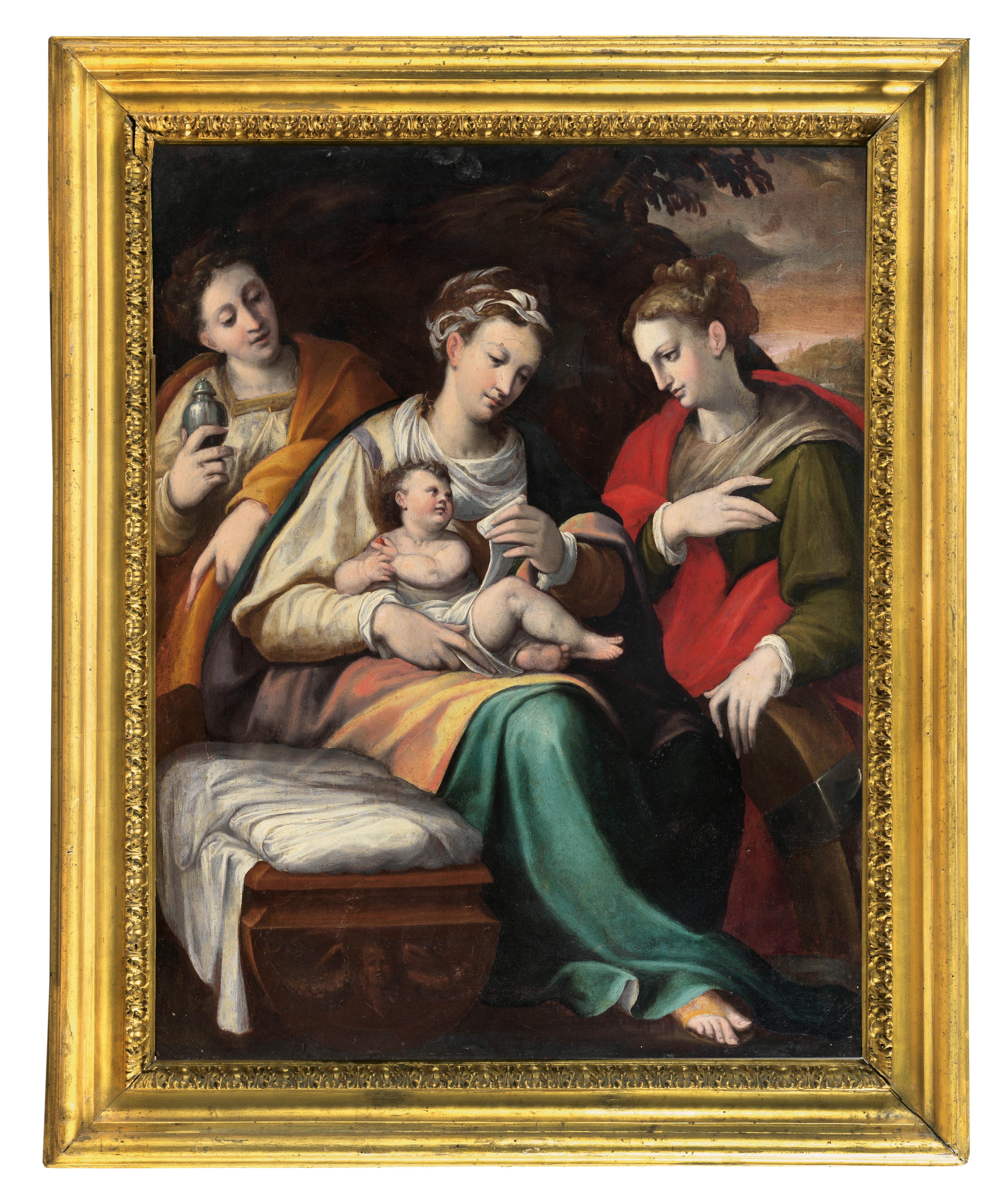 Artwork by Ercole Procaccini Il Vecchio, The Madonna and Child with Saints Mary Magdalen and Catherine of Alexandria,, Made of oil on panel