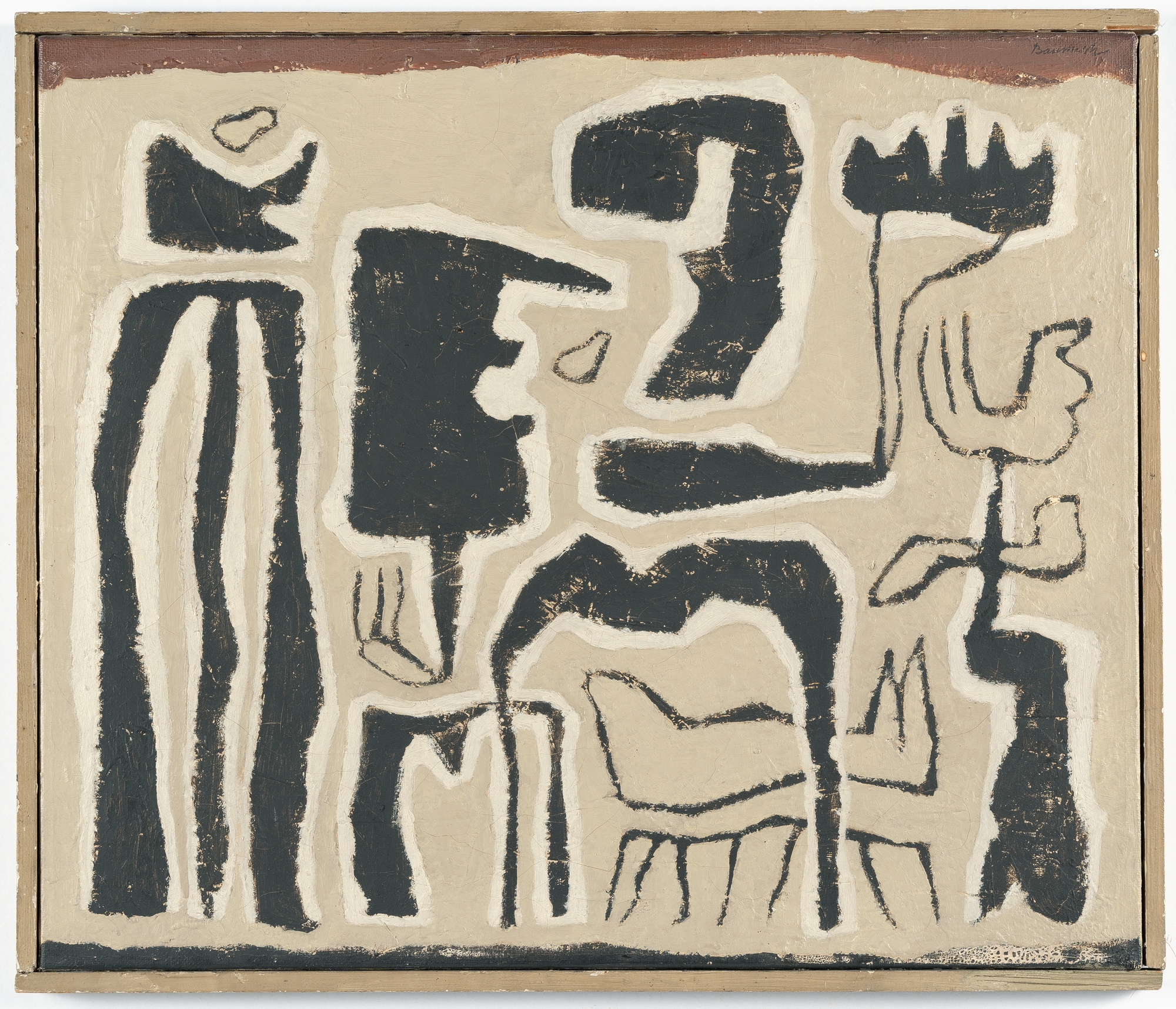 Artwork by Willi Baumeister, African games V, Made of resin on canvas