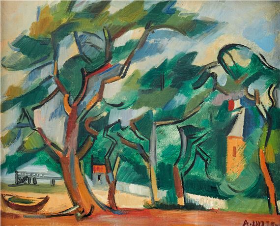 アンドレ・ロート、「Paysage du Bassin d'Arcachon」 André Lhote | Plage au bord du bassin d'Arcachon | MutualArt