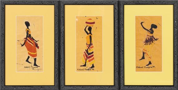 3 x figural studies by Edward Muwayire, 99