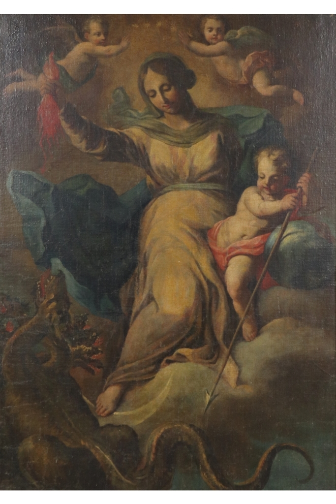 L'Immaculée Conception et l'Enfant Jésus terrassant le Mal by Roman School, 17th Century