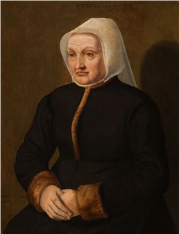 Portrait of a lady with fur-trimmed robe - Lambert van Noort