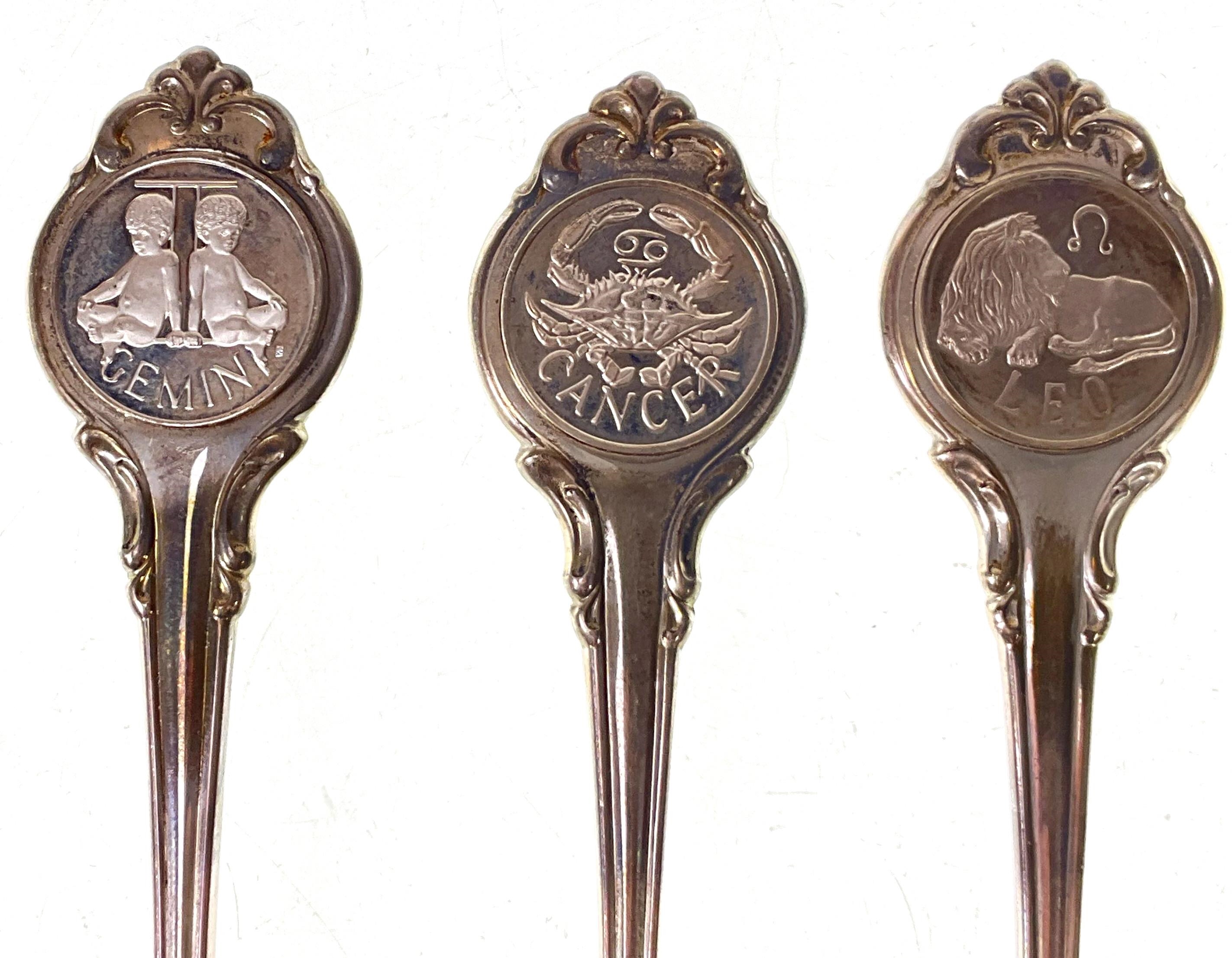 Franklin Mint Franklin Mint Sterling Silver Zodiac Spoons MutualArt