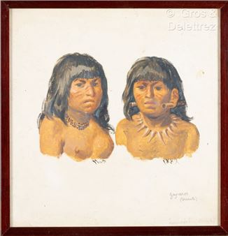 Portrait of Two Zaparos - Joaquin Pinto