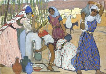 Jeunes filles de Tlemcen à la fontaine - André Suréda