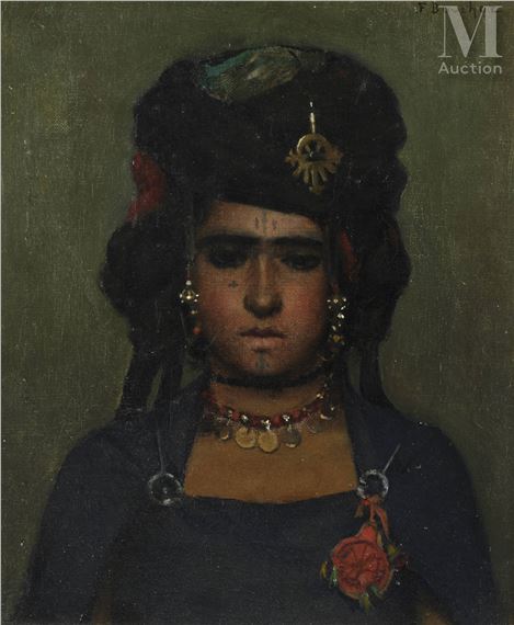 Fatma au turban noir et aux bijoux by Joseph Félix Bouchor
