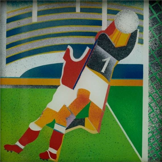 Kleines Fußballbild Nr. 2 by Alexej Iljitsch Baschlakow, 1970 (April)