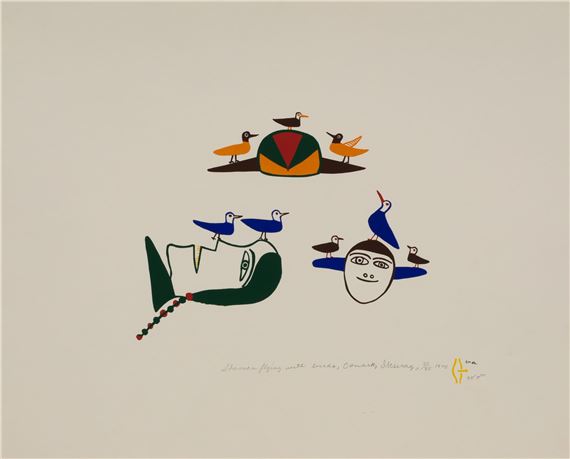 Shaman Flying with Birds by Jessie Oonark, 1975 #9