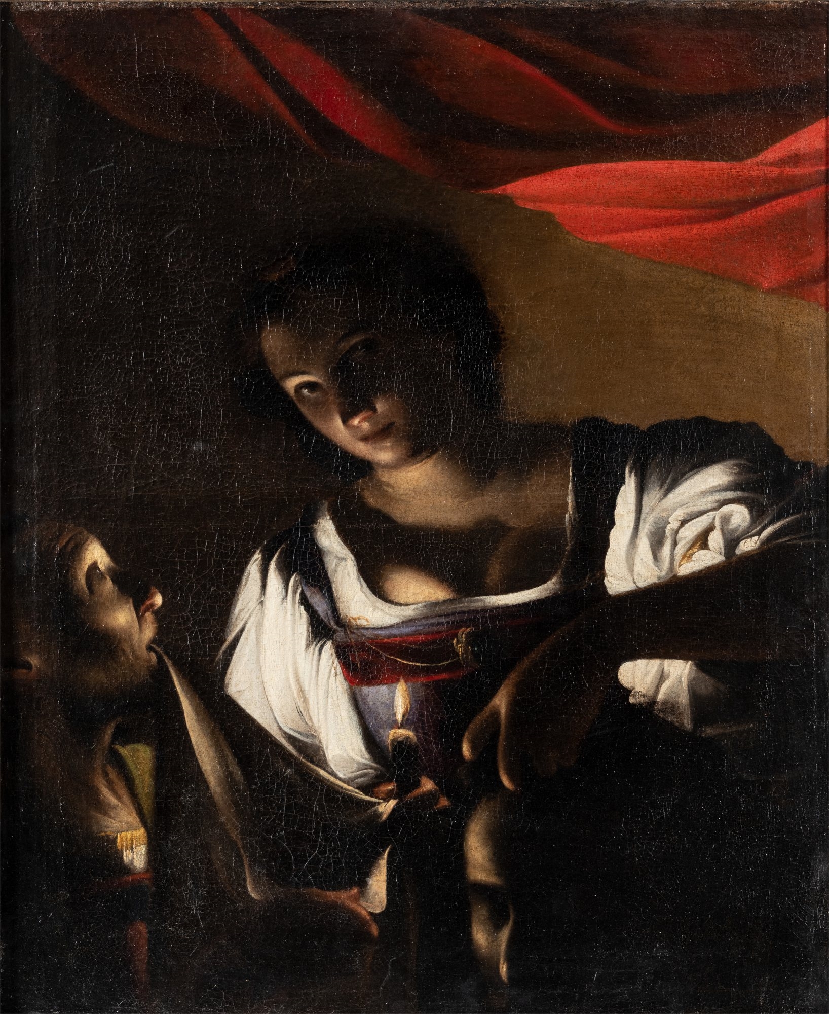 Artwork by Carlo Saraceni, Judith tenant la tête d’Holopherne, Made of Oil on canvas