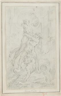 Entwurf für einen Brunnen mit drei mythologischen Figuren - Francois de Cuvillies