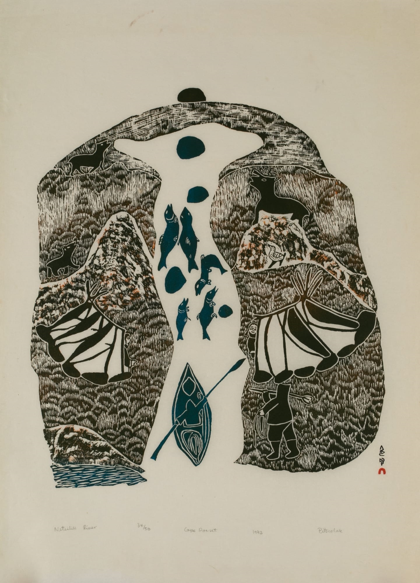 Pitseolak Ashoona | Netsilik River (1926 - 1973) | MutualArt