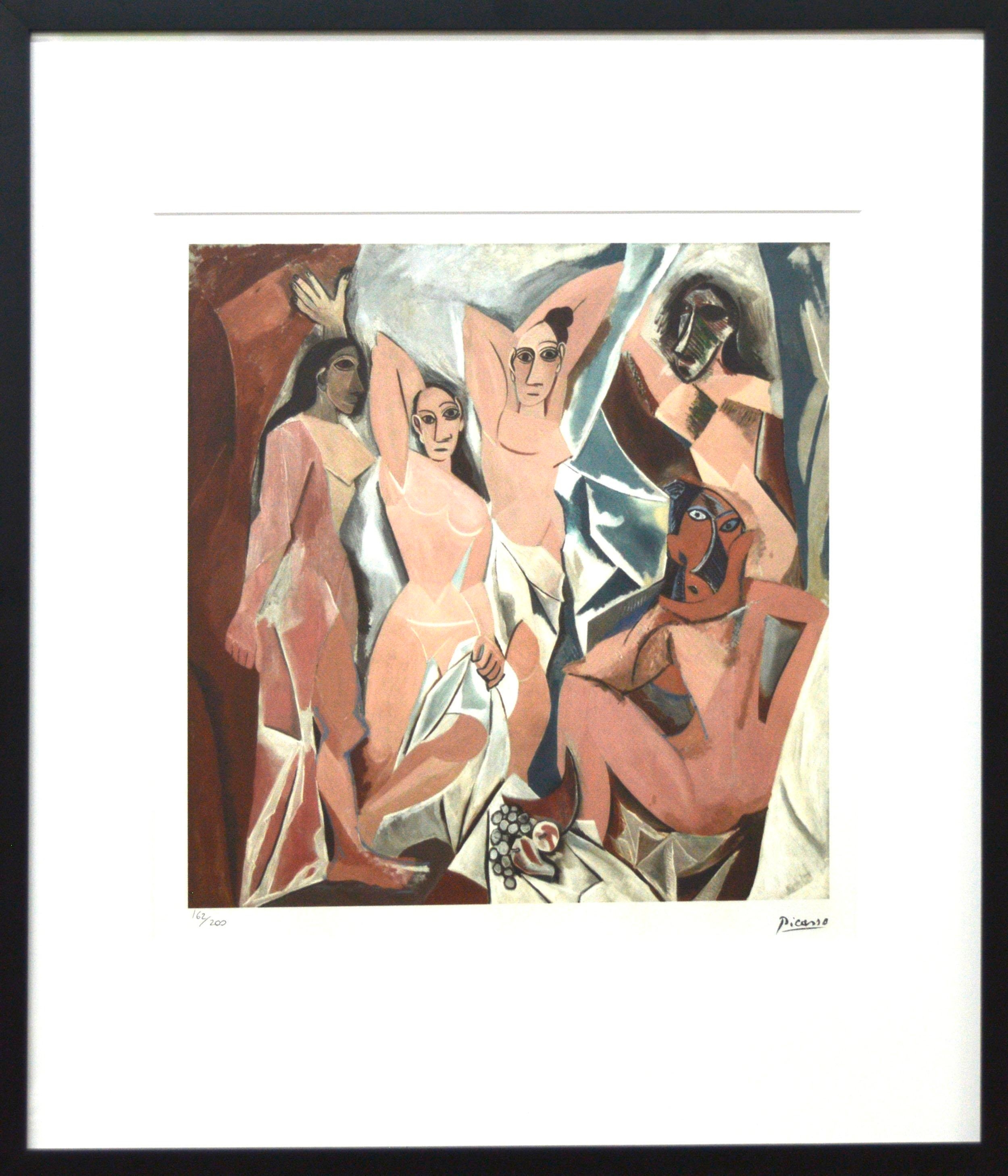 Artwork by Pablo Picasso, Les Demoiselles d'Avignon, Made of graphic off-set color lithograph, Arches paper