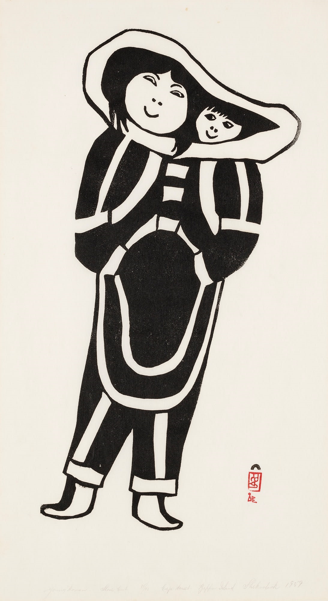 Artwork by Shekoaloak, Young Woman, Made of stonecut