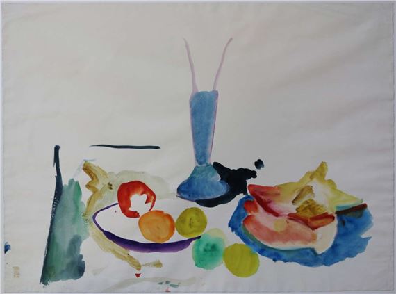 Stillleben mit Früchten und Vase by Herbert Boeckl, 1924