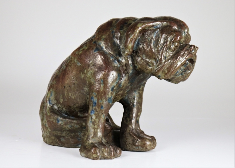 Artwork by Arthur Craco, Bulldog, Made of sculpture in glazed stoneware