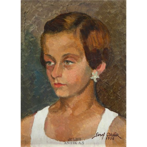 Portre by Şeref Akdik, 1958