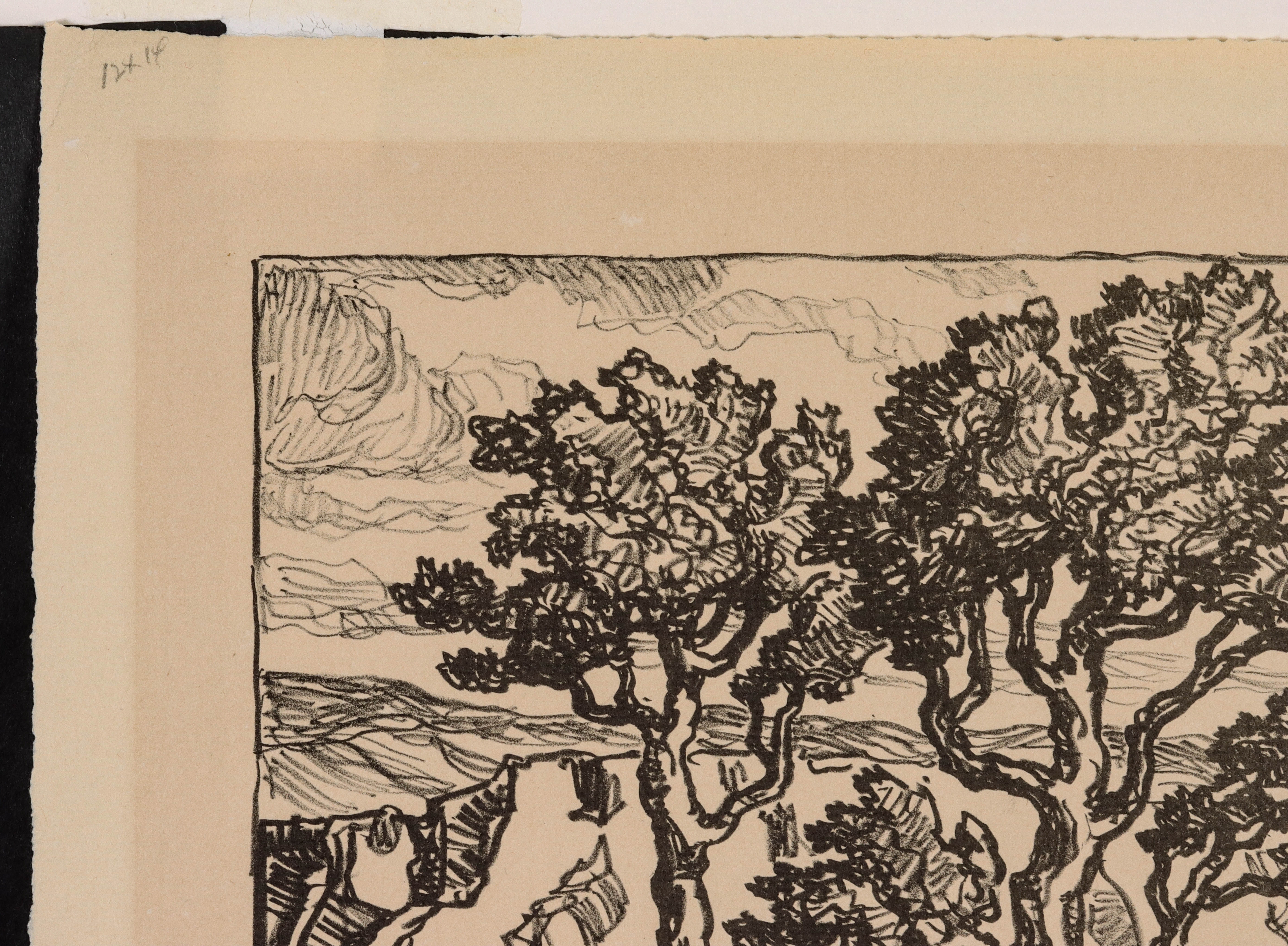 Artwork by Birger Sandzén, A Kansas Creek, Made of lithograph printed on Arches paper