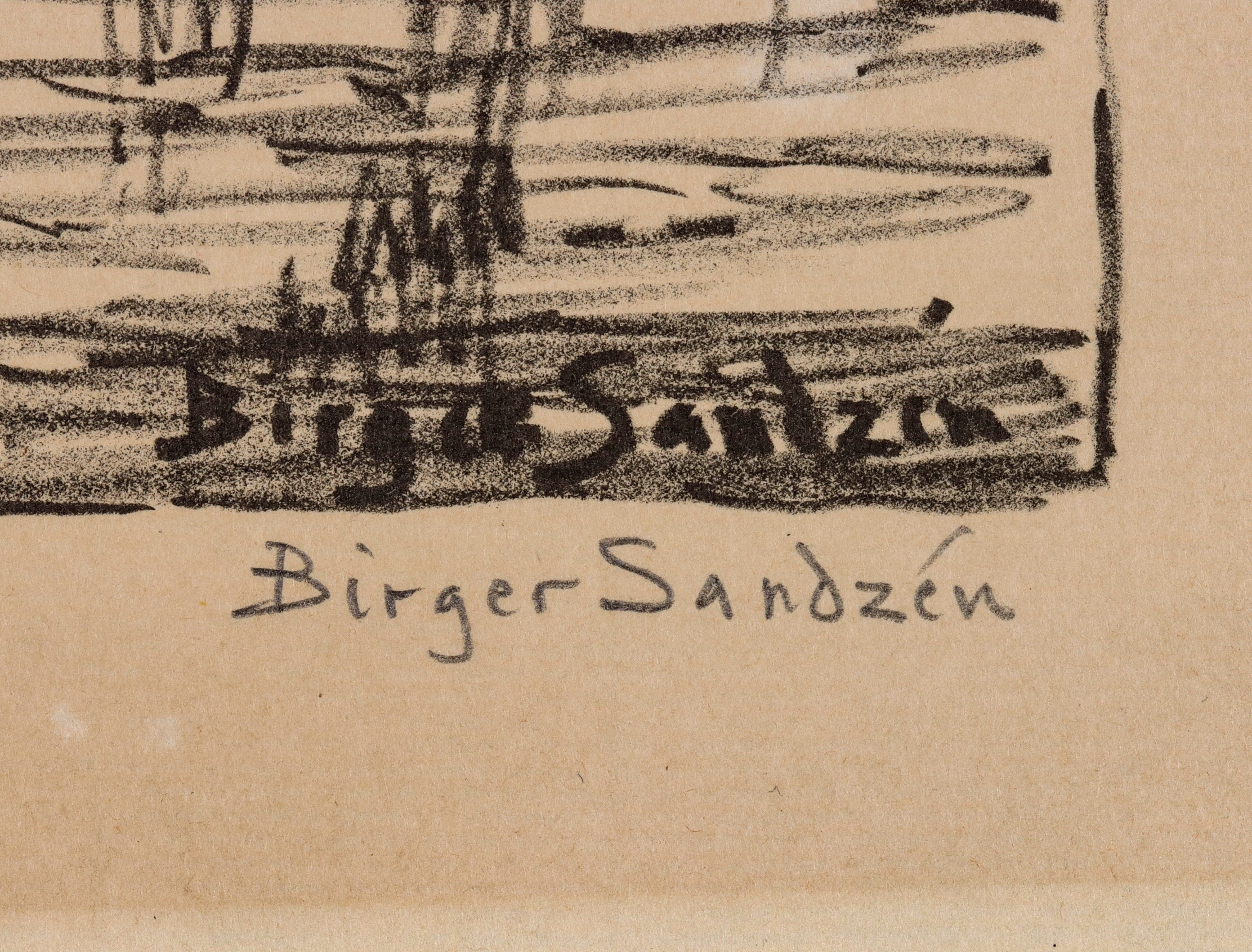 Artwork by Birger Sandzén, A Kansas Creek, Made of lithograph printed on Arches paper