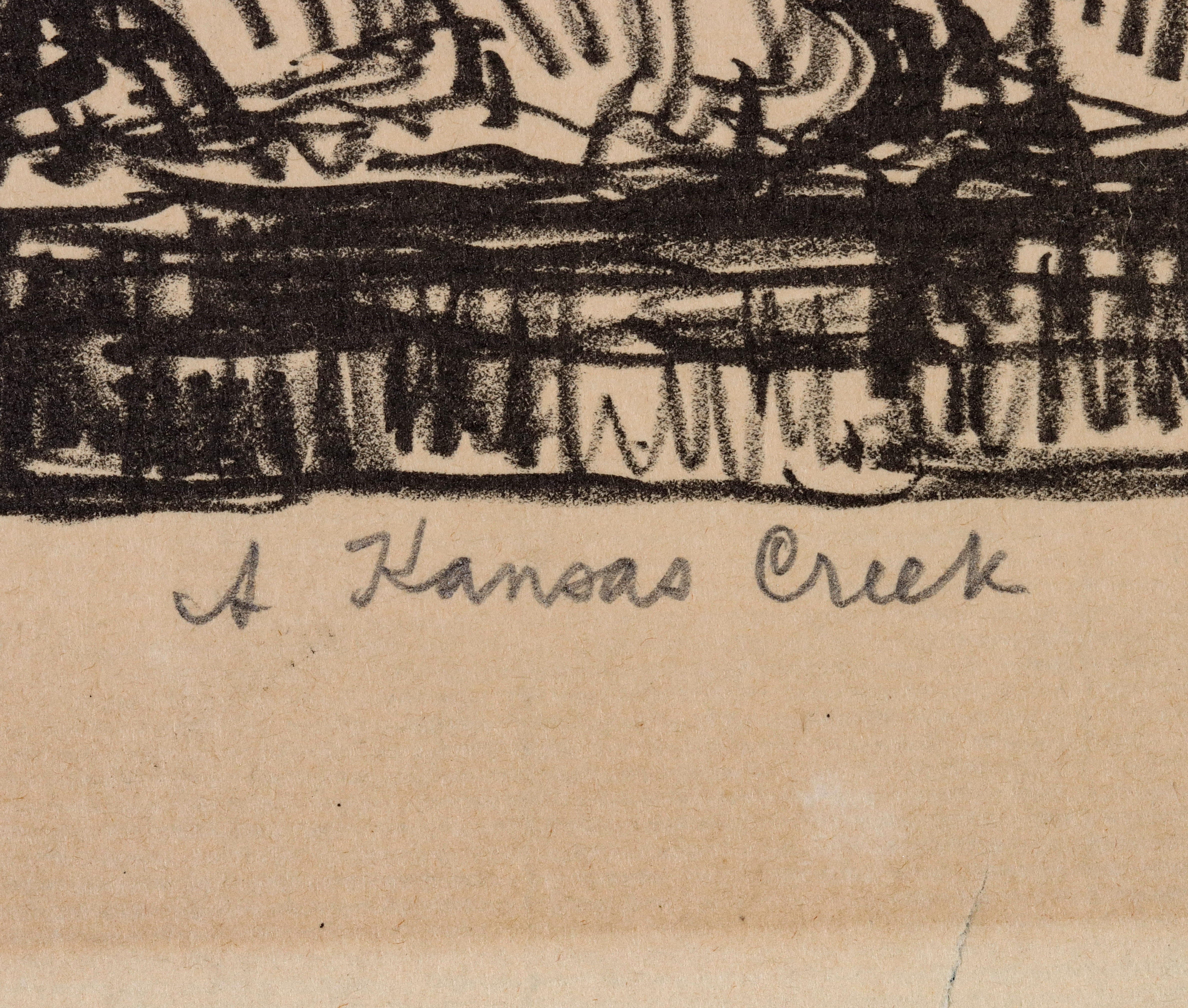 Artwork by Birger Sandzén, A Kansas Creek, Made of lithograph printed on Arches paper