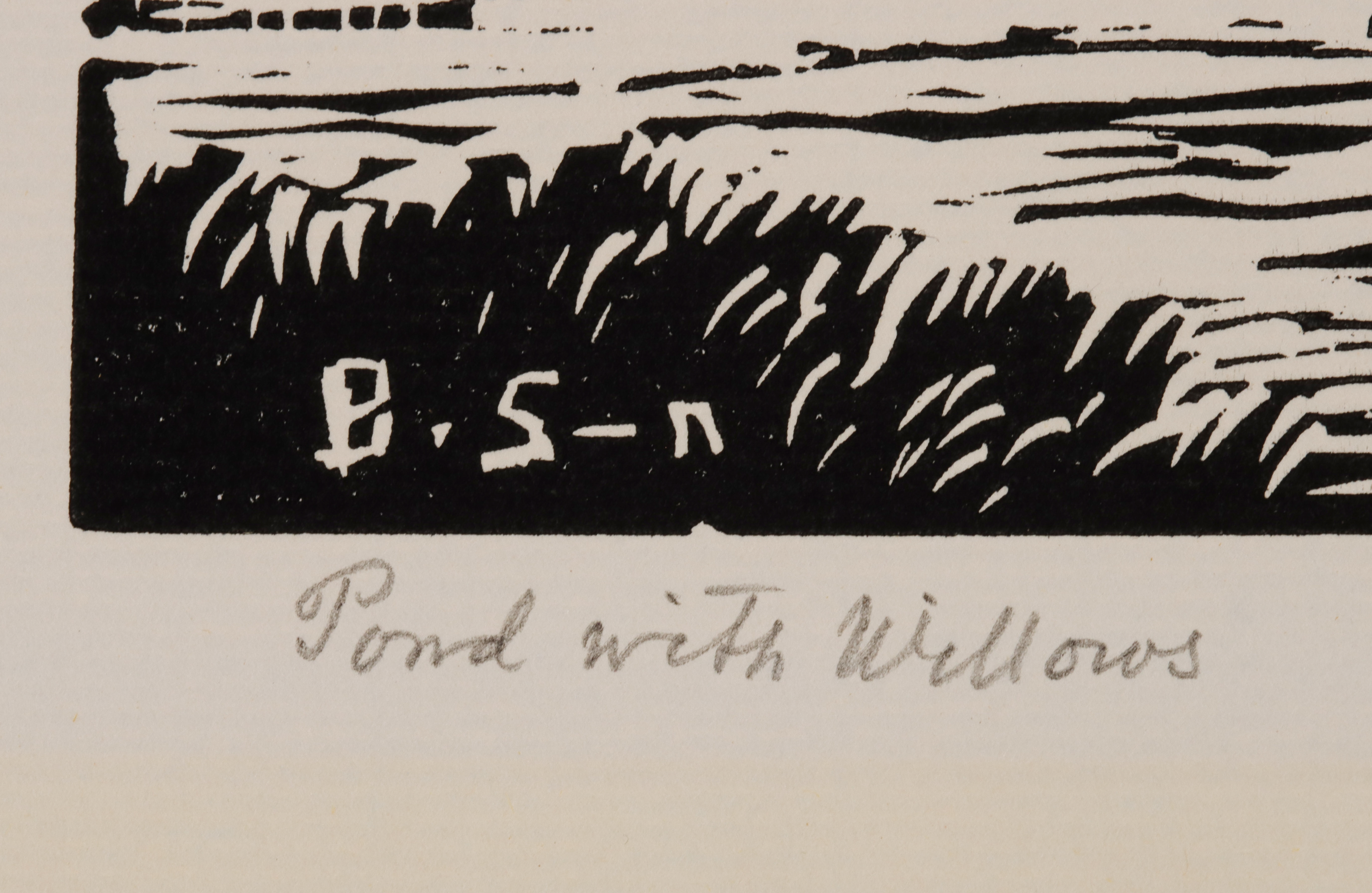 Artwork by Birger Sandzén, Pond with Willows, Made of LINOCUT