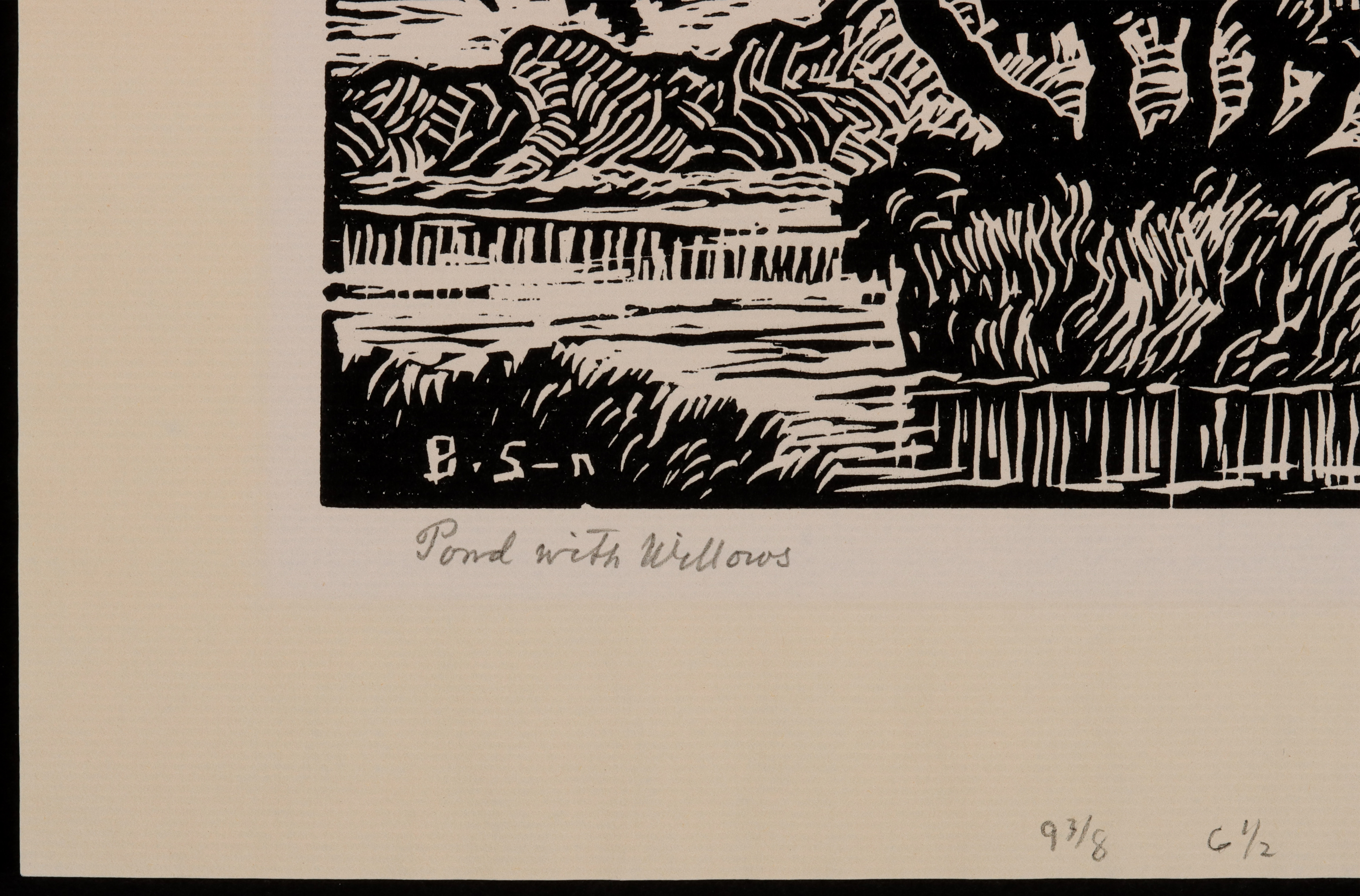 Artwork by Birger Sandzén, Pond with Willows, Made of LINOCUT