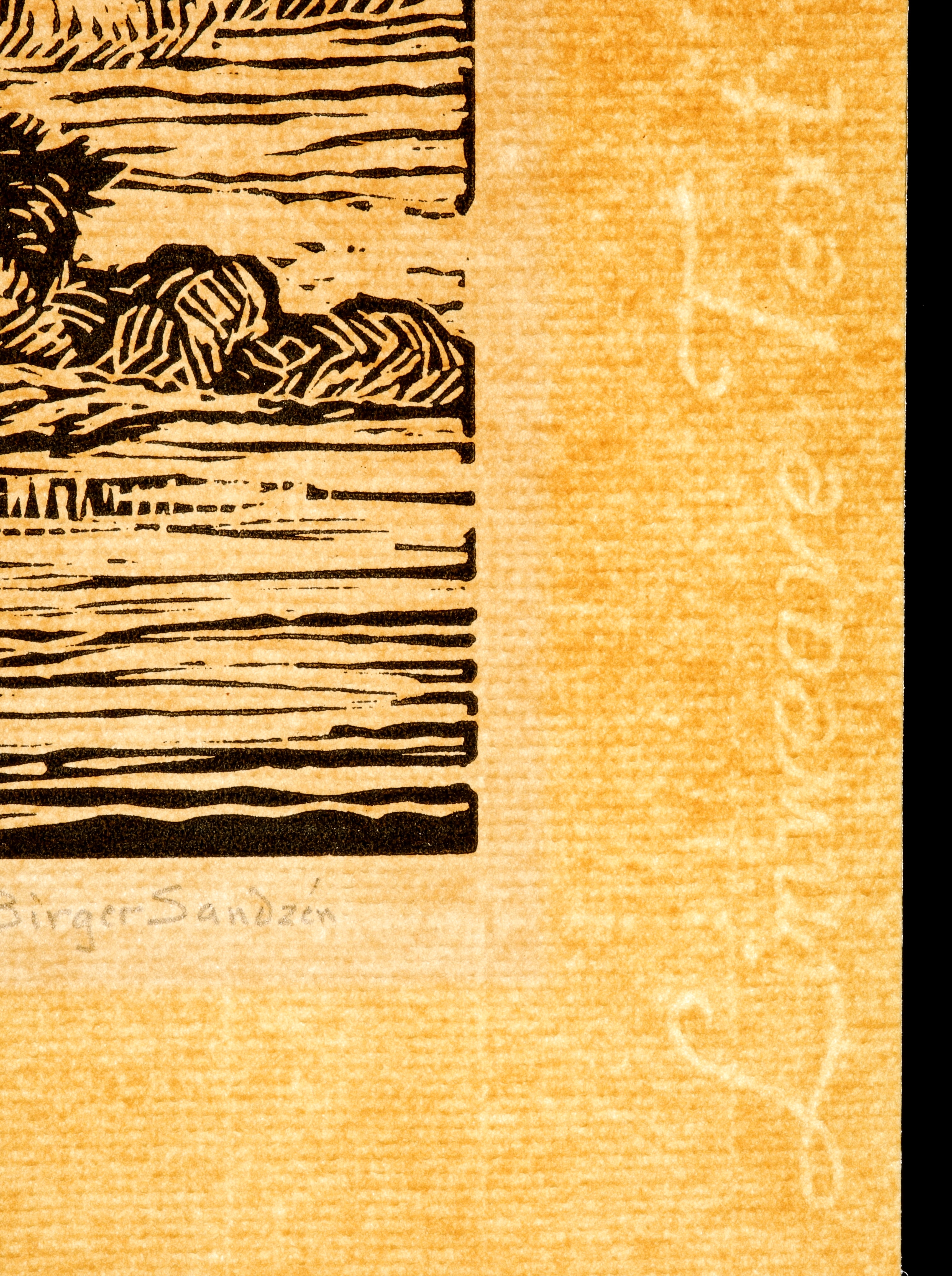 Artwork by Birger Sandzén, Pond with Willows, Made of LINOCUT