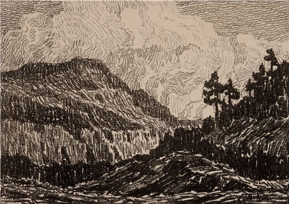 Sunset in the Mountains by Birger Sandzén, 1916
