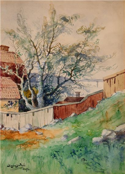 EARLY PERIOD WATERCOLOR by Birger Sandzén, 1871