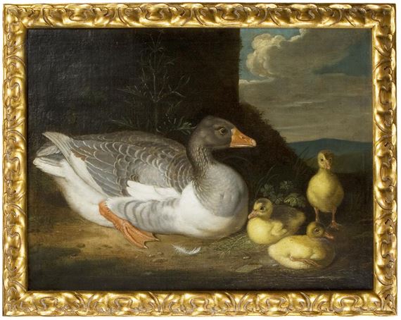 Jacob Samuel Beck | Goose with three chicks | MutualArt