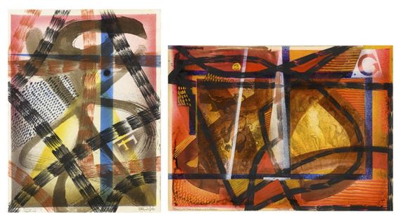 2 abstract works by Günther Huniat, 1988/89