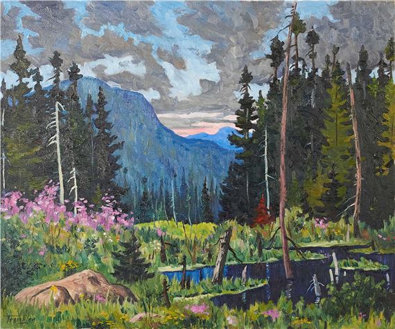 Fleurs sauvages près d'un étang by Louis Tremblay