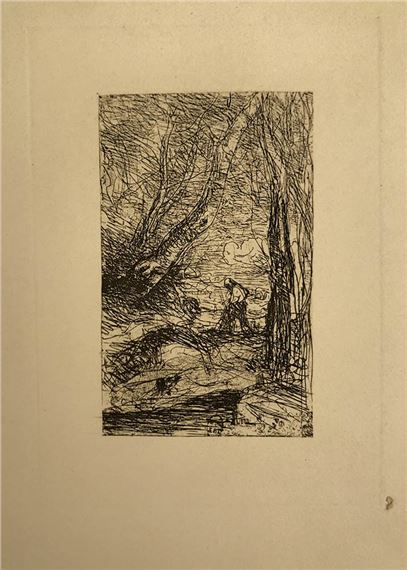 Gravure Ancienne Originale De 1869 – Le Loup Et Le Bûcheron – Scène De Chasse