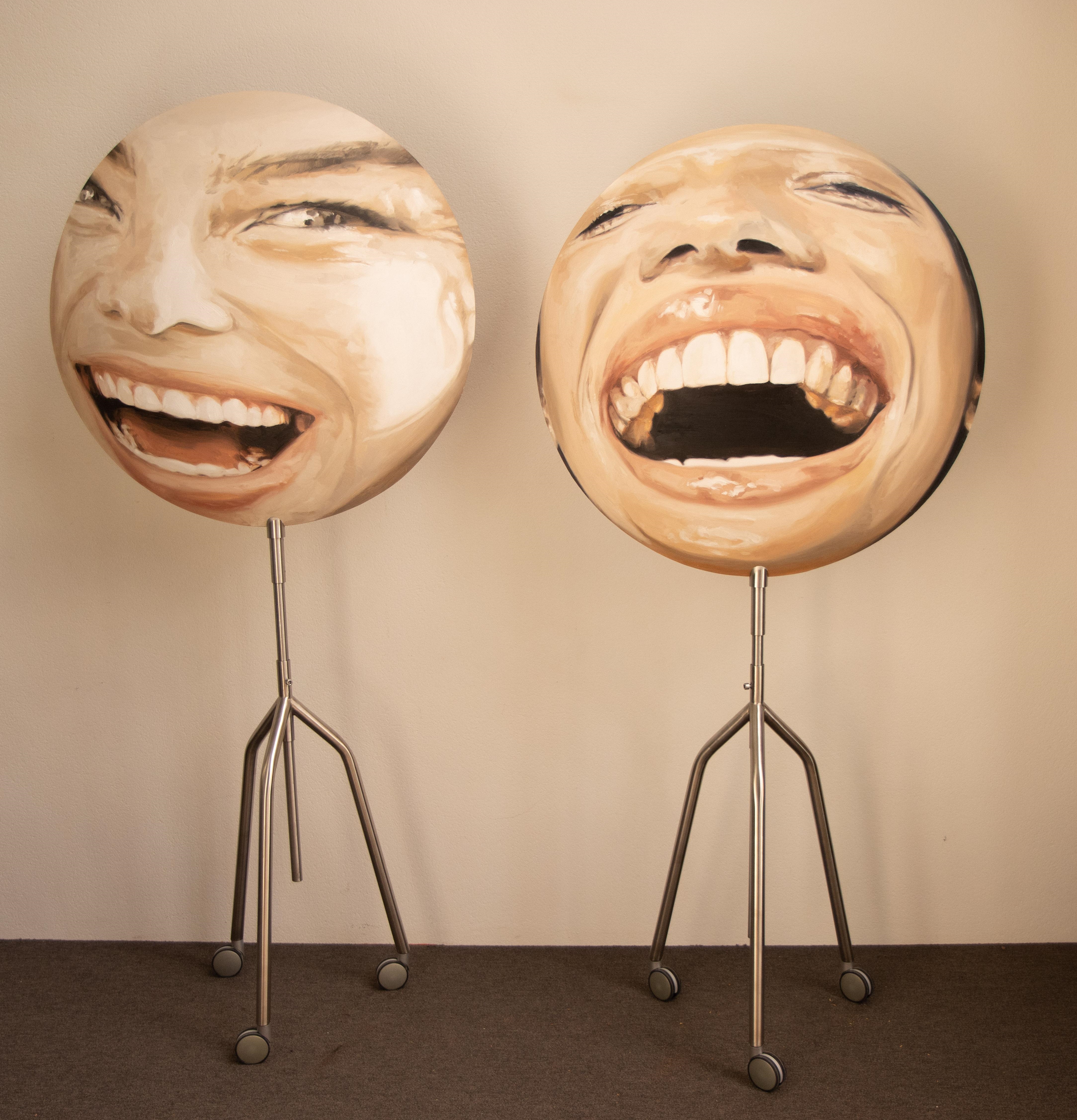 Artwork by Thomas Huyghe, 2 sculptures Sun Chariots, Made of mixed media