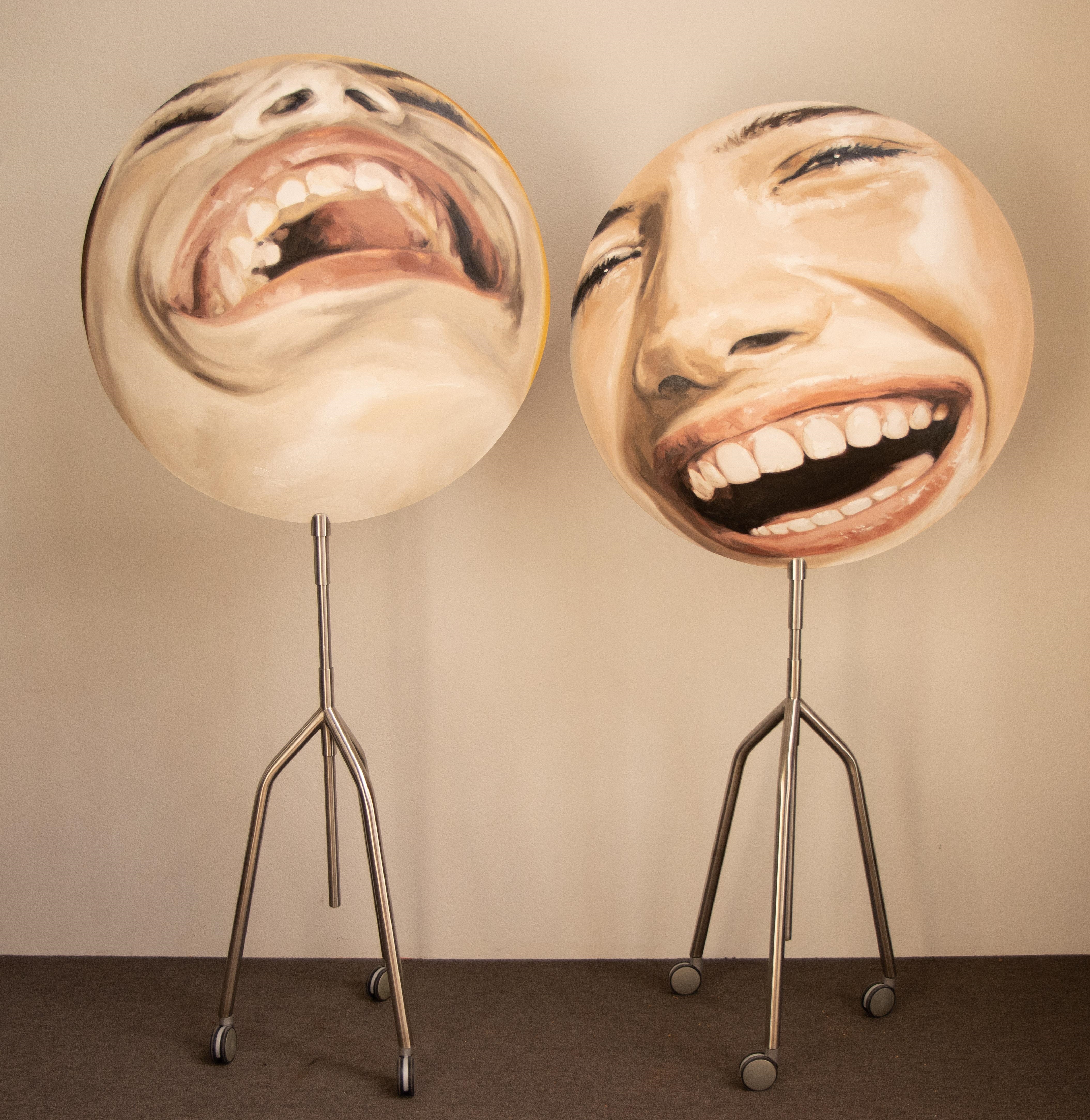 Artwork by Thomas Huyghe, 2 sculptures Sun Chariots, Made of mixed media