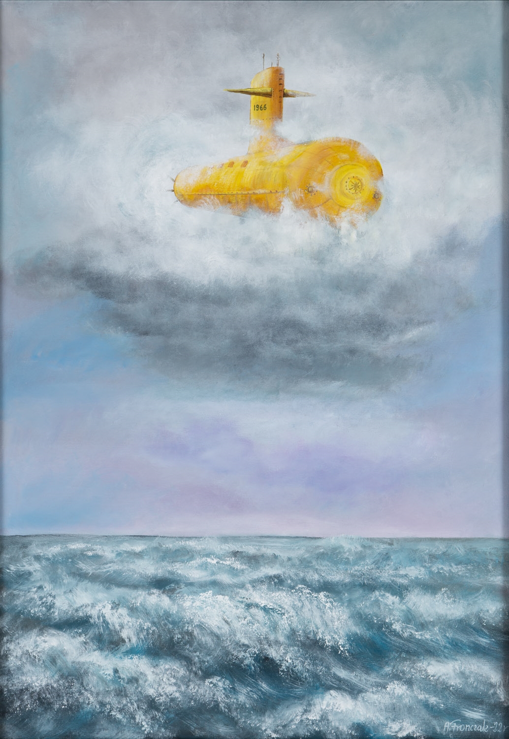 Artwork by Andrzej Fronczak, Yellow water boat, Made of acrylic/canvas