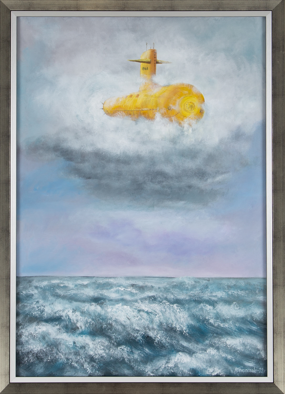 Artwork by Andrzej Fronczak, Yellow water boat, Made of acrylic/canvas